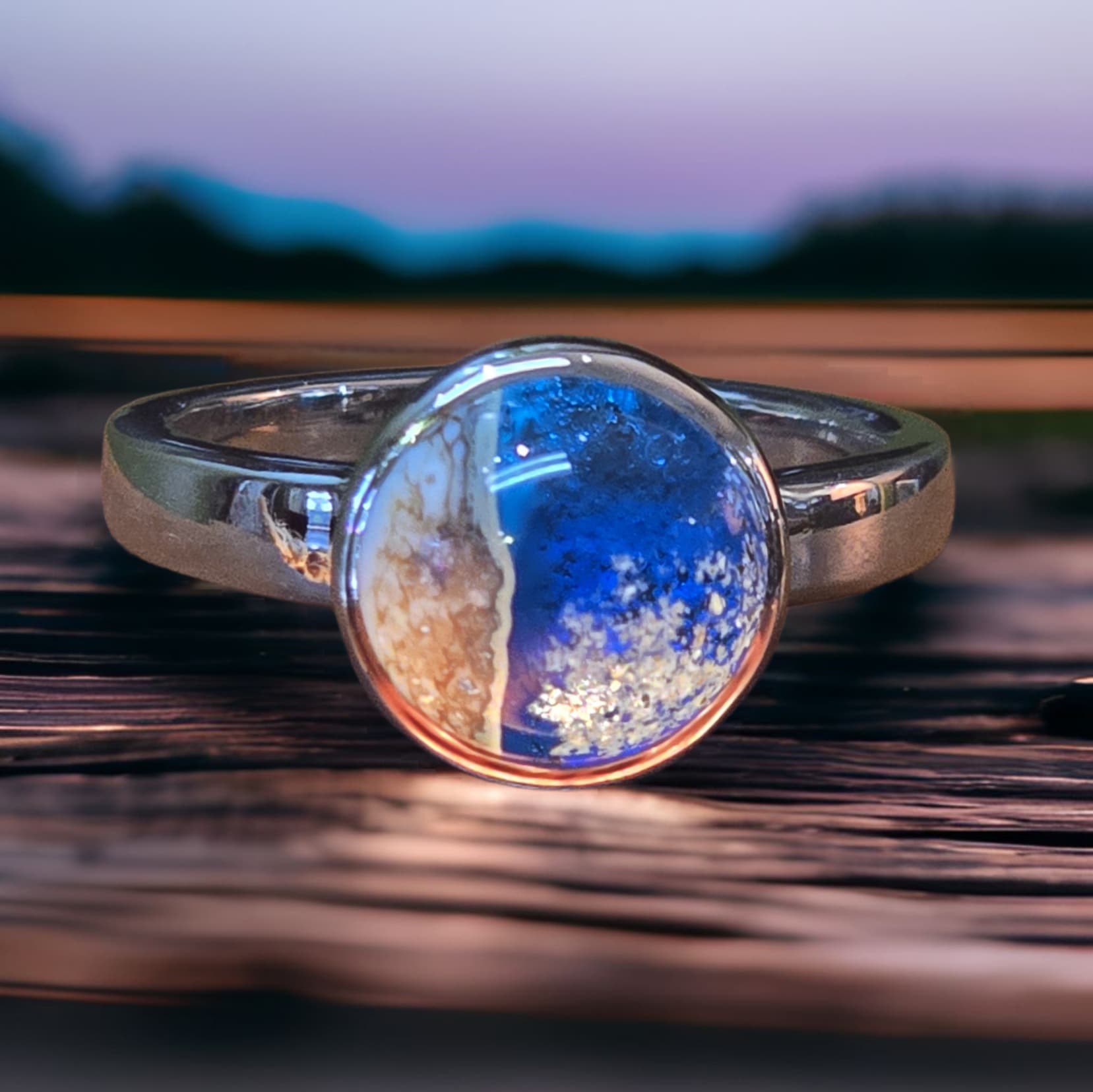 Cremation Ocean Ring by Moss Creek Art
