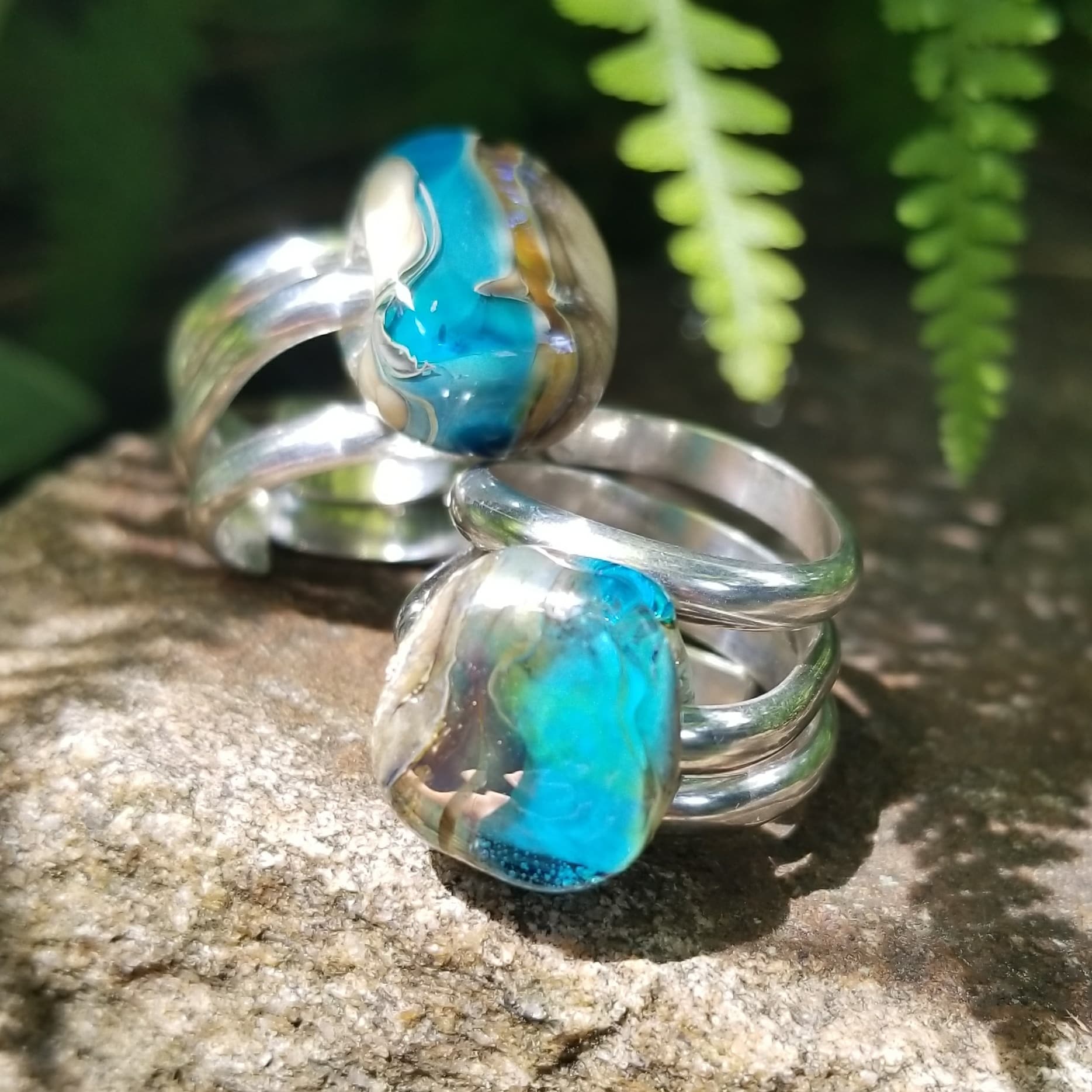 Cremation Torch Fired Sterling Ring by Moss Creek Art