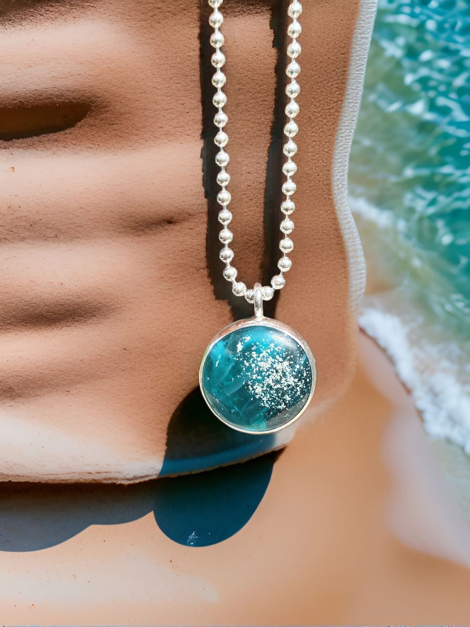Cremation Ocean Simple Pendant by Moss Creek Art
