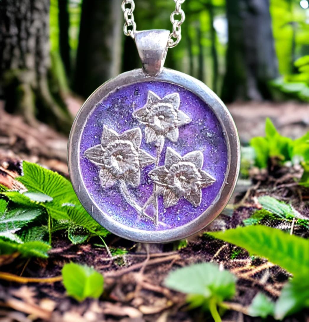 Cremation Daffodils Pendant by Moss Creek Art