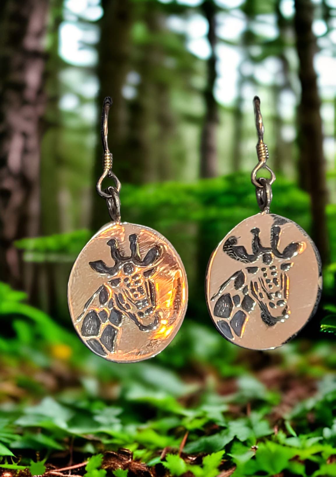 Giraffe Earrings by Moss Creek Art