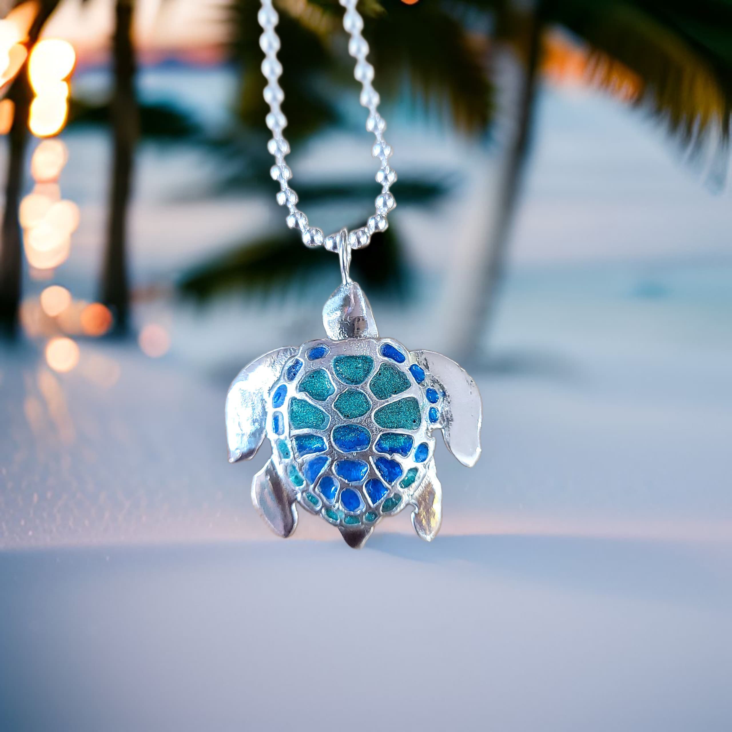Cremation Sea Turtle Pendant by Moss Creek Art