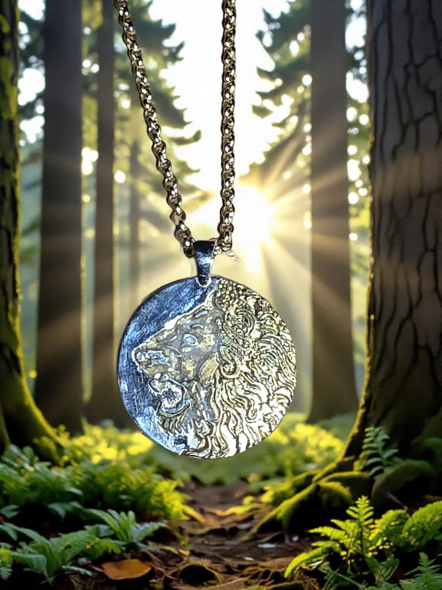 Cremation Lions Head Pendant by Moss Creek Art