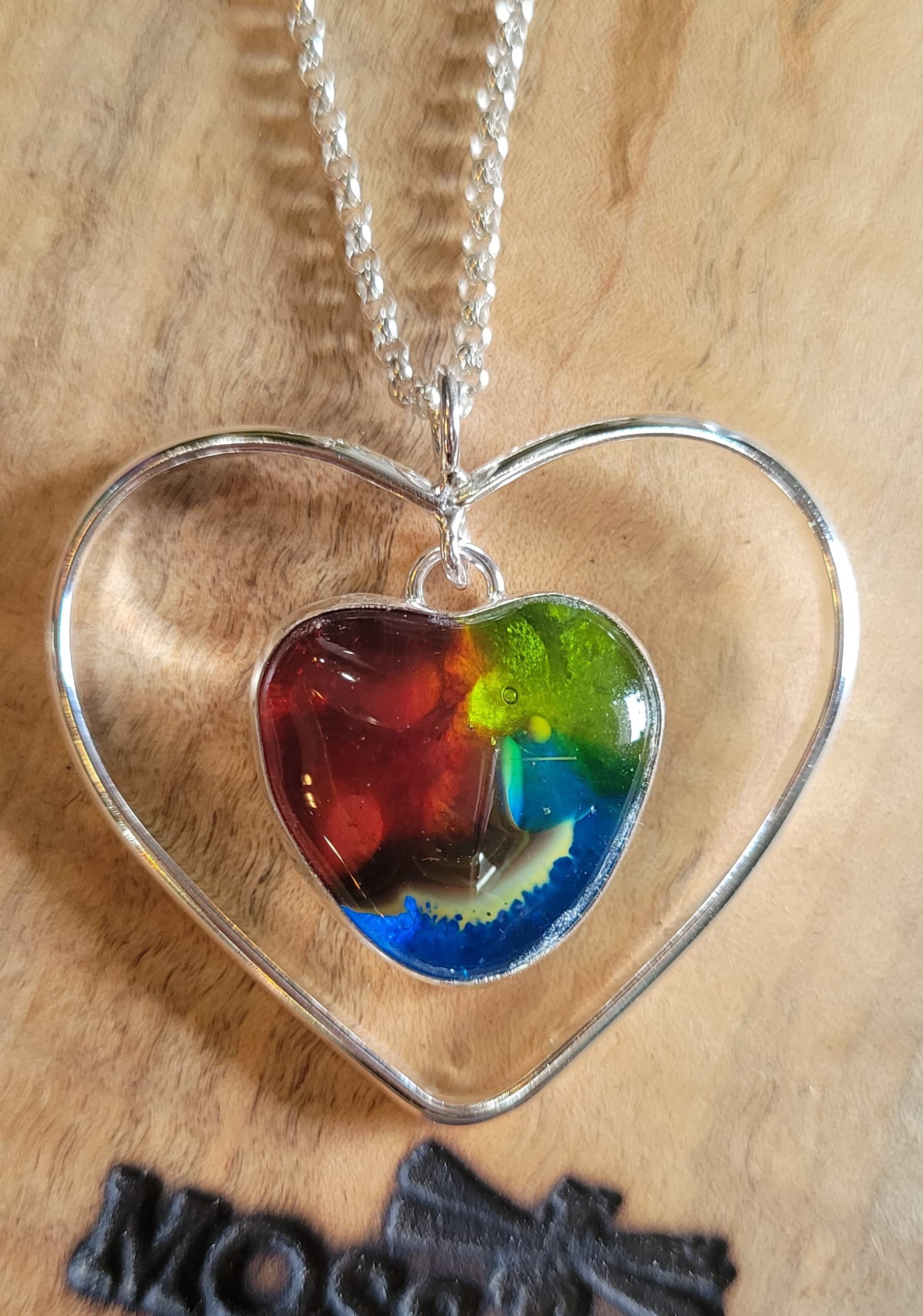 Heart inside Heart Pendant by Moss Creek Art