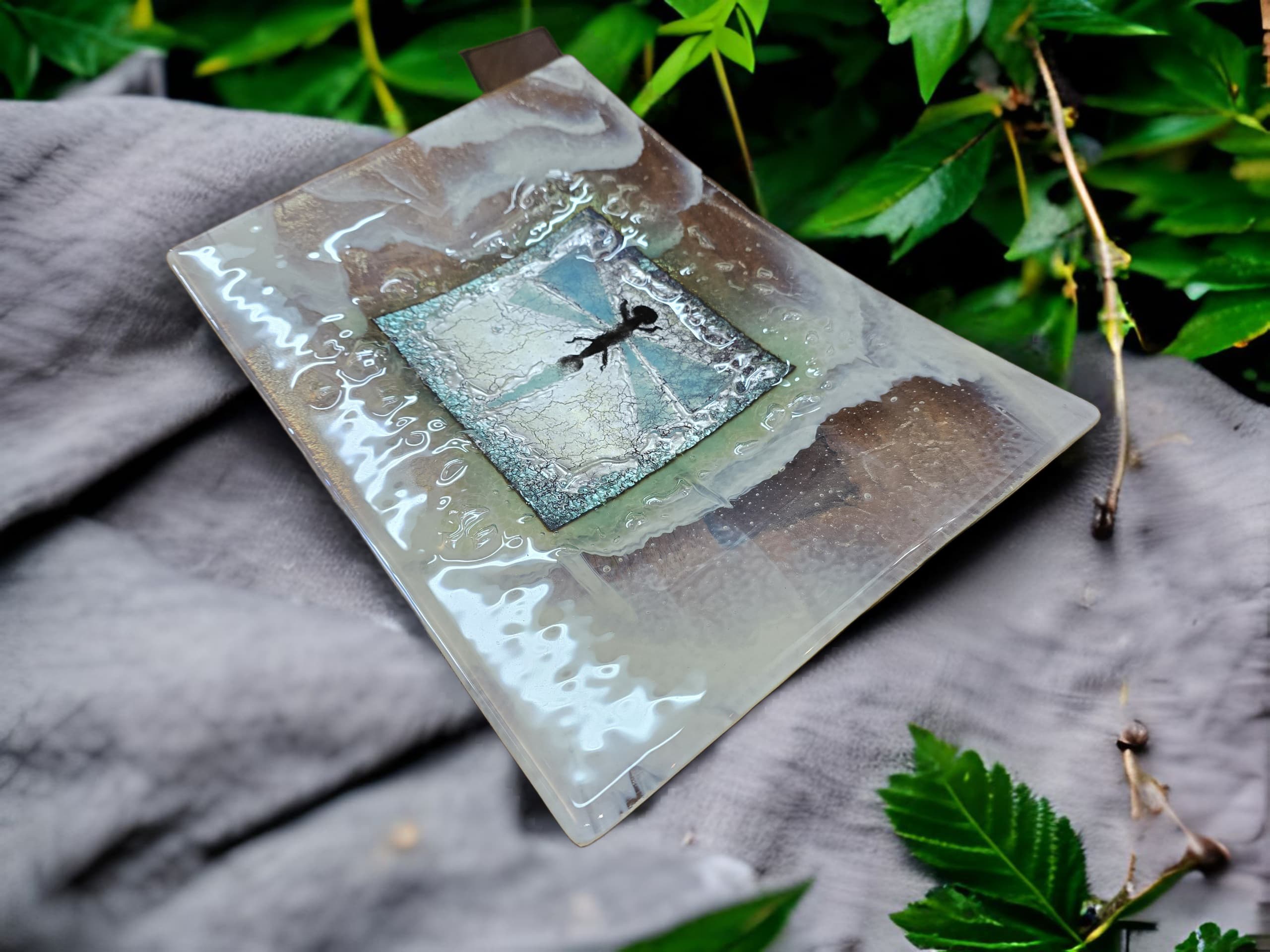Dragonfly Platter 9x13 by Moss Creek Art